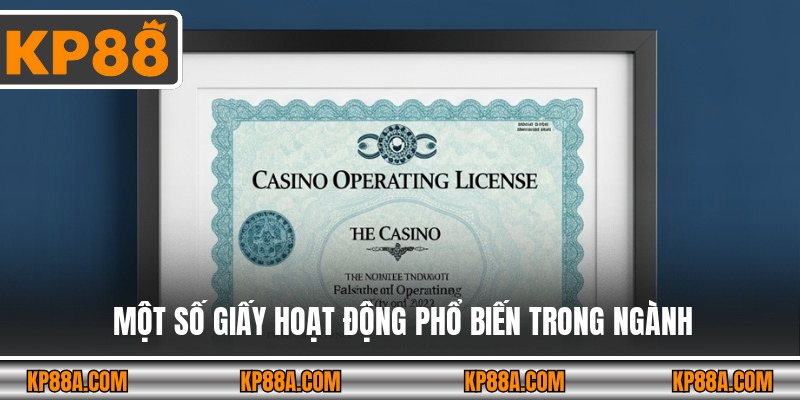 Một số giấy hoạt động phổ biến trong ngành
